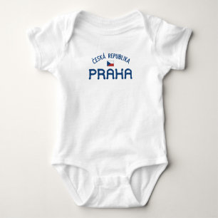 Distressed Prague Czech Republic (Praha) Baby Bodysuit