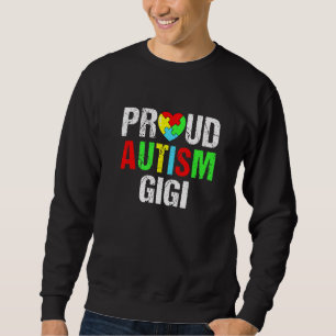 Distressed Proud Autism Gigi Heart Family Matching Sweatshirt
