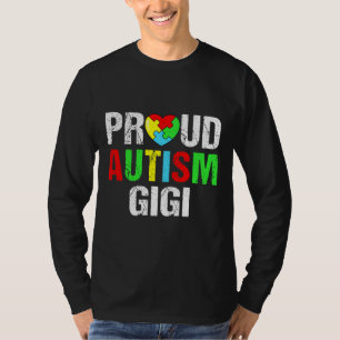 Distressed Proud Autism Gigi Heart Family Matching T-Shirt