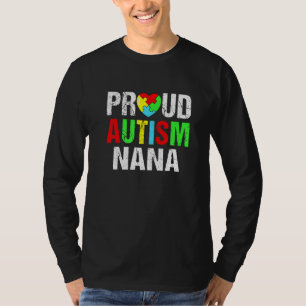 Distressed Proud Autism Nana Heart Family Matching T-Shirt
