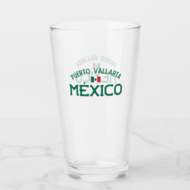 Distressed Puerto Vallarta Mexico Glass (Front)