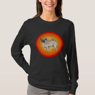Distressed Pug Dog Retro Style T-Shirt