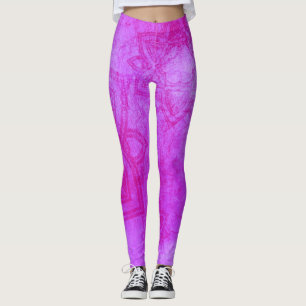Distressed Purple Mandala Pattern Leggings