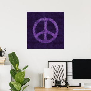 Distressed Purple Peace Sign
