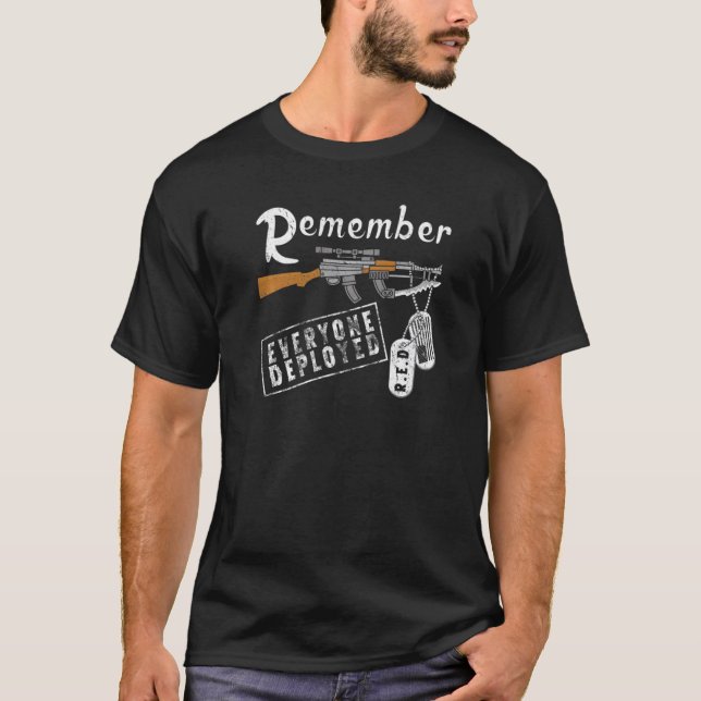 Distressed R E D Friday  Remember Everyone Deploye T-Shirt (Front)