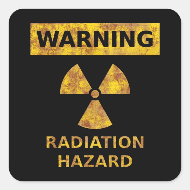 Distressed Radiation Hazard Sticker (Front)