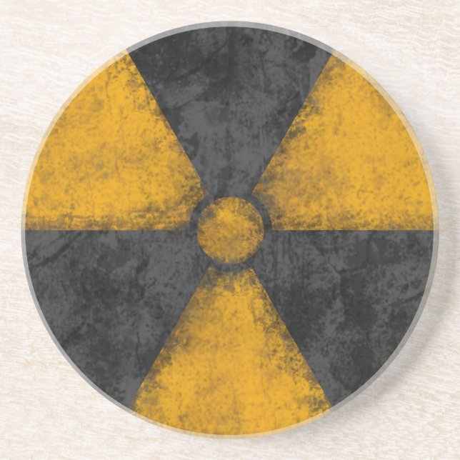 Distressed Radiation Symbol Coaster (Front)