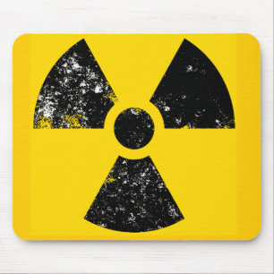 Distressed radiation symbol mouse pad