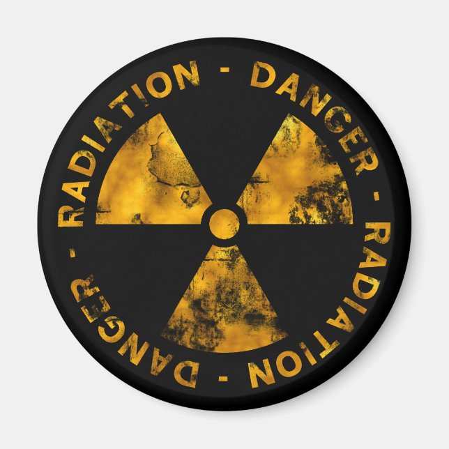 Distressed Radiation Warning Magnet (Front)