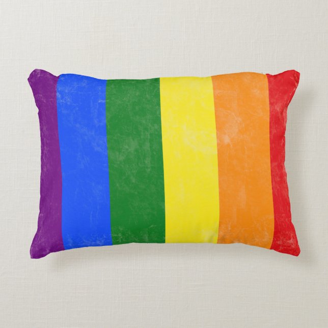 Distressed Rainbow Pillow (Front)