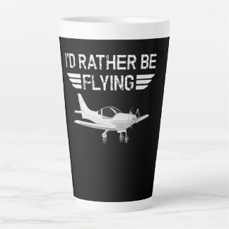 Distressed Rather Be Flying Funny Aeroplane Pilot Latte Mug