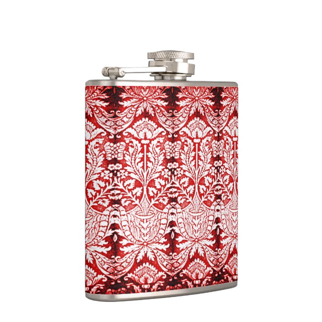 Distressed Red Floral Flask (Right)