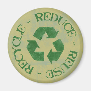 Distressed Reduce Reuse Recycle Magnet