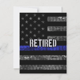 Distressed Retired Police Flag Thank You Card