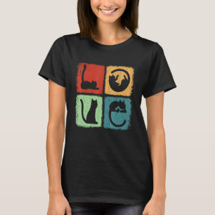 Distressed Reto 80s Eighties Style Vintage Love Ca T-Shirt