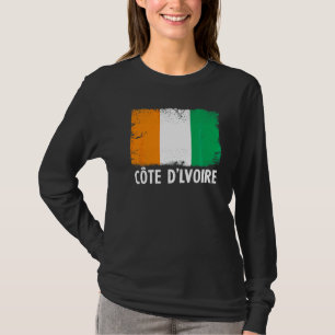 Distressed Retro Côte D'ivoire Flag Patriotic T-Shirt
