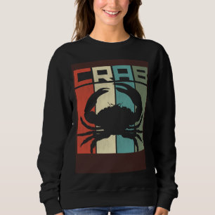 Distressed Retro Crab Graphic Seafood & Crab Sweatshirt