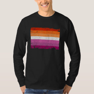 Distressed Retro Lgbt Flag For The Lesbian T-Shirt