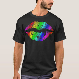 Distressed Retro  Lips For Women Men Casual Style  T-Shirt