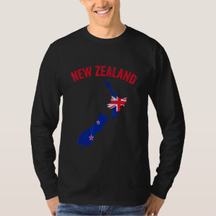Distressed Retro New Zealand Flag New Zealand Map  T-Shirt