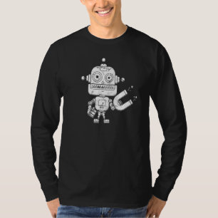 Distressed Retro Robot Dark Artificial Intelligen T-Shirt