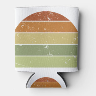 Distressed Retro Sunset Can Cooler