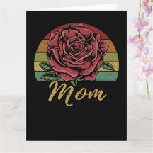 Distressed Retro Sunset Red Rose Mum