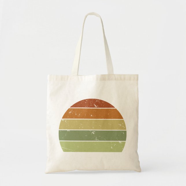 Distressed Retro Sunset Tote Bag (Front)