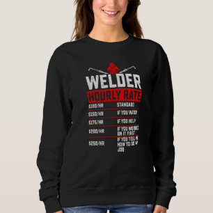 Distressed Retro Welder Hourly Rate Vintage Weldin Sweatshirt