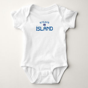 Distressed Reykjavik Island (Iceland) Baby Bodysuit