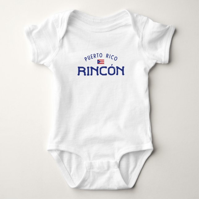 Distressed Rincón Puerto Rico Baby Bodysuit (Front)
