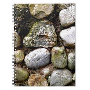 Distressed Rocks stones fieldstone pattern Spiral Notebook