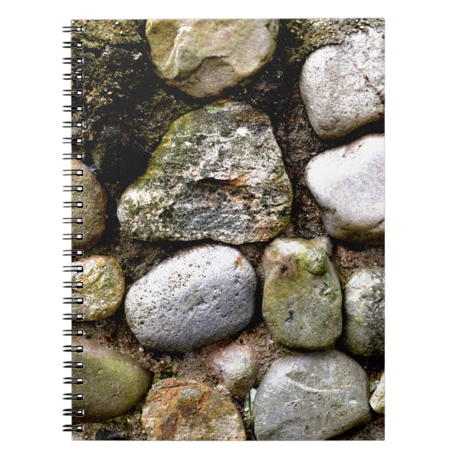 Distressed Rocks stones fieldstone pattern Spiral Notebook (Front)