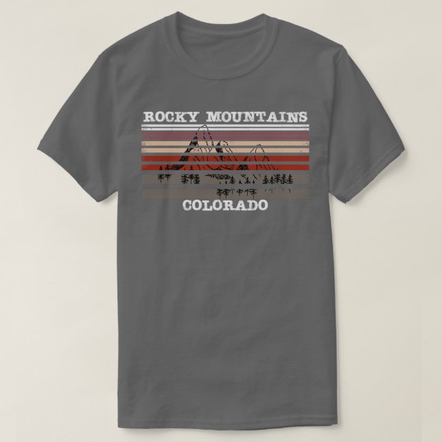 Distressed Rocky Mountains Colorado Landscape T-Shirt (Design Front)