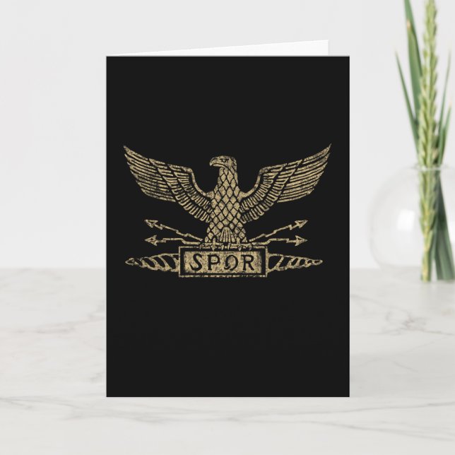 Distressed Roman Eagle Aquila Card (Front)