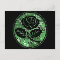 Distressed Rose Silhouette Cameo - Green