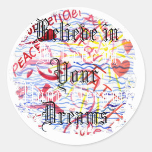 Distressed Round Stickers