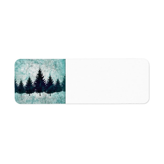 Distressed Rustic Evergreen Pine Trees Forest (Front)