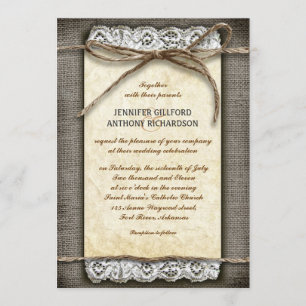 distressed rustic wedding invitations