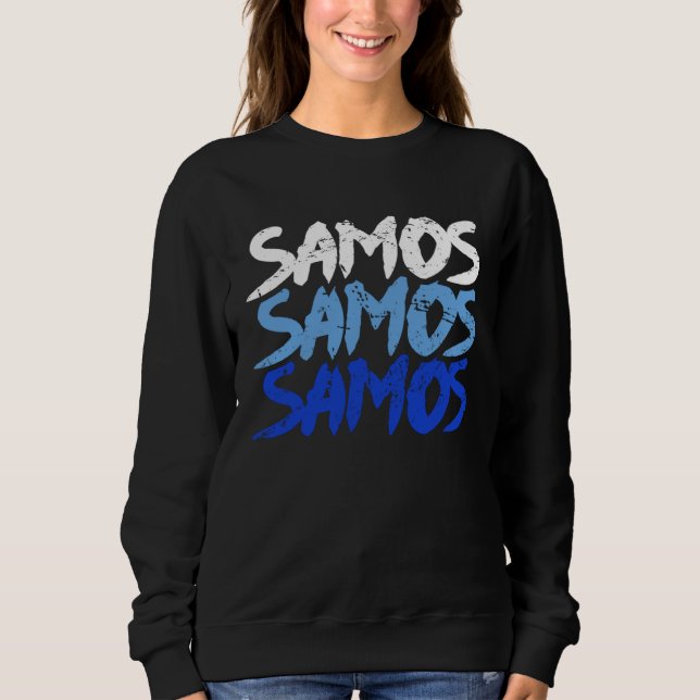 Distressed Samos Greece  North Aegean Greek Island Sweatshirt (Front)