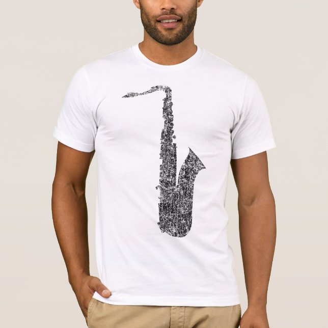 distressed saxophone T-Shirt (Front)