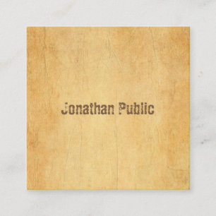 Distressed Script Vintage Old Paper Elegant Cool Square Business Card