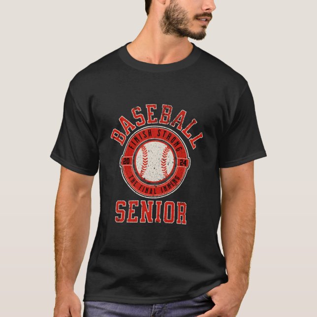 Distressed Senior Baseball Mom Baseball Senior 202 T-Shirt (Front)