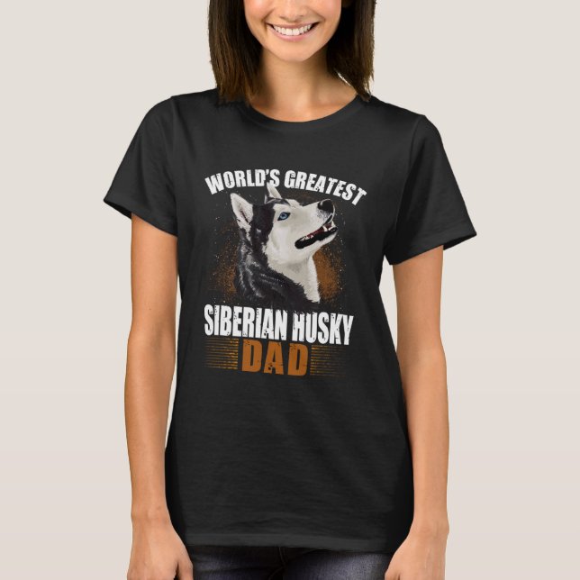 Distressed  Siberian Husky Dad T-Shirt (Front)