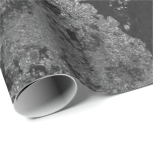 Distressed Silver Black Graphite  Grey Grungy Wrap Wrapping Paper