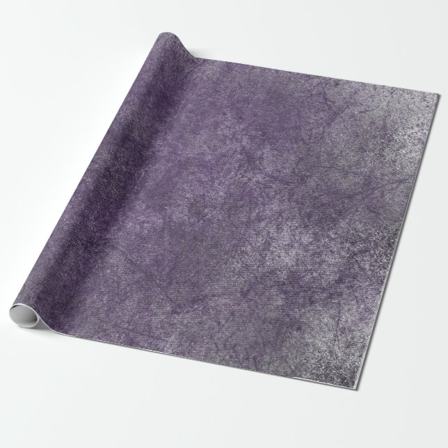 Distressed Silver Plum Purple Wrap Wrapping Paper (Unrolled)