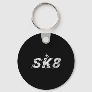 Distressed Sk8 Skate Skater Kids Boys Girls Skateb Key Ring