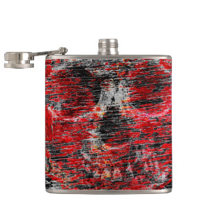 Distressed Skull Face Hip Flask