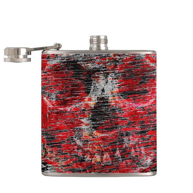 Distressed Skull Face Hip Flask (Opened)