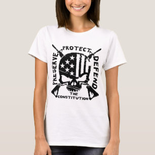 Distressed Skull Preserve, Protect & Defend The Co T-Shirt